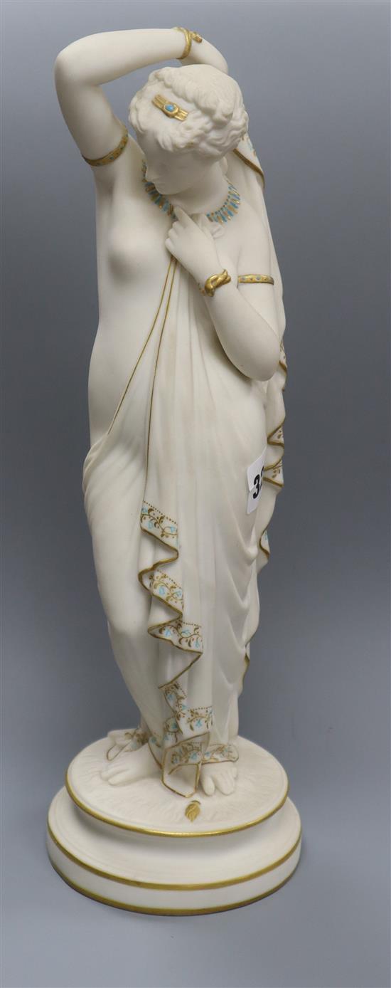 An English gilt parian figure of a classical maiden height 36cm